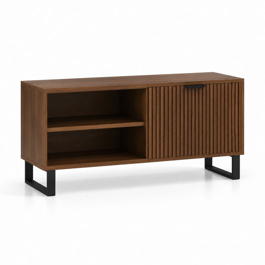 TV Lowboard Nussbraun mit MDF und Stahl rechteckig 120 x 40 x 60 cm